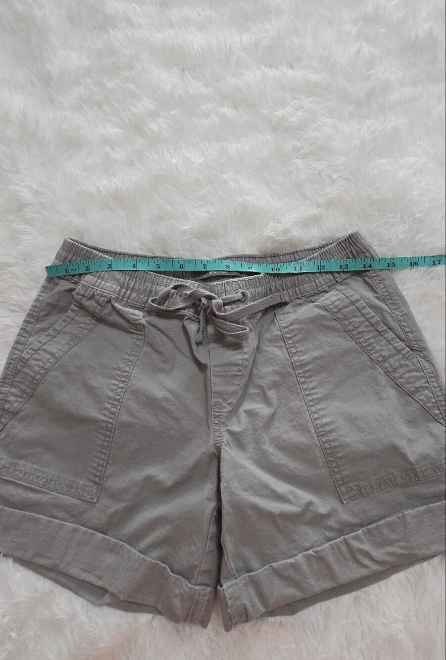 Natural Reflections Washed Gray Drawstring Bermuda Shorts - Picture 2 of 6